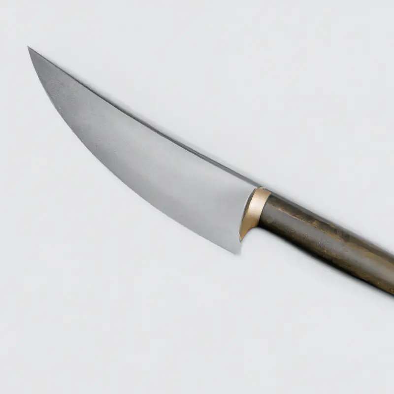 Gyuto knife on butcher block.