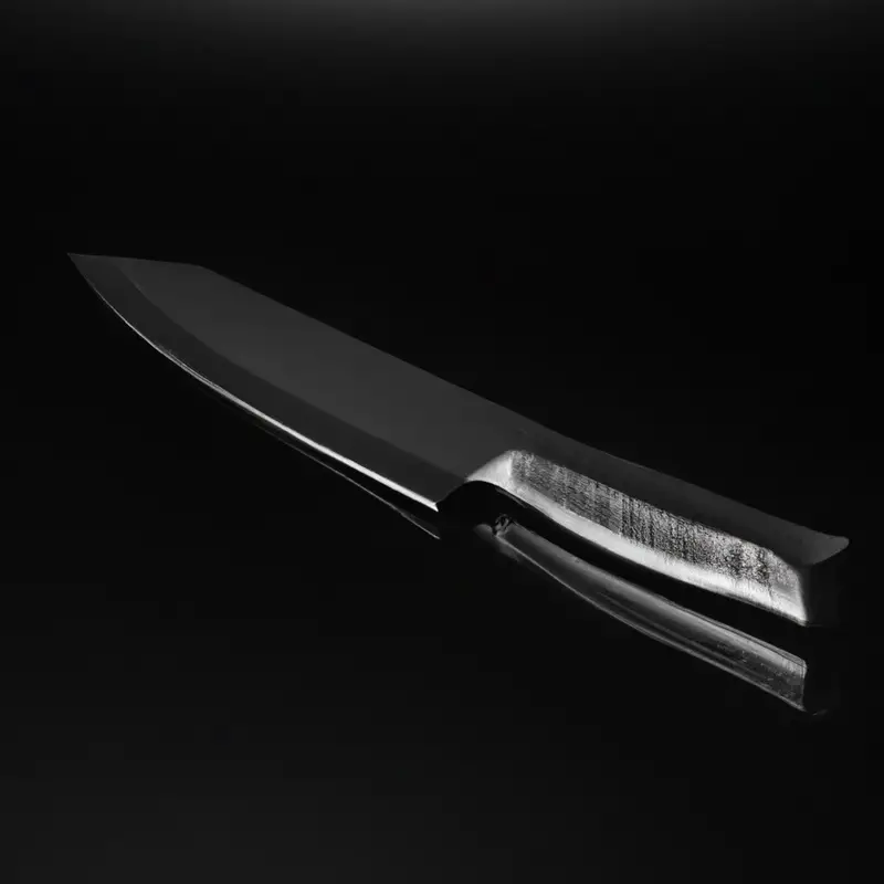 Santoku knife and cutting board.