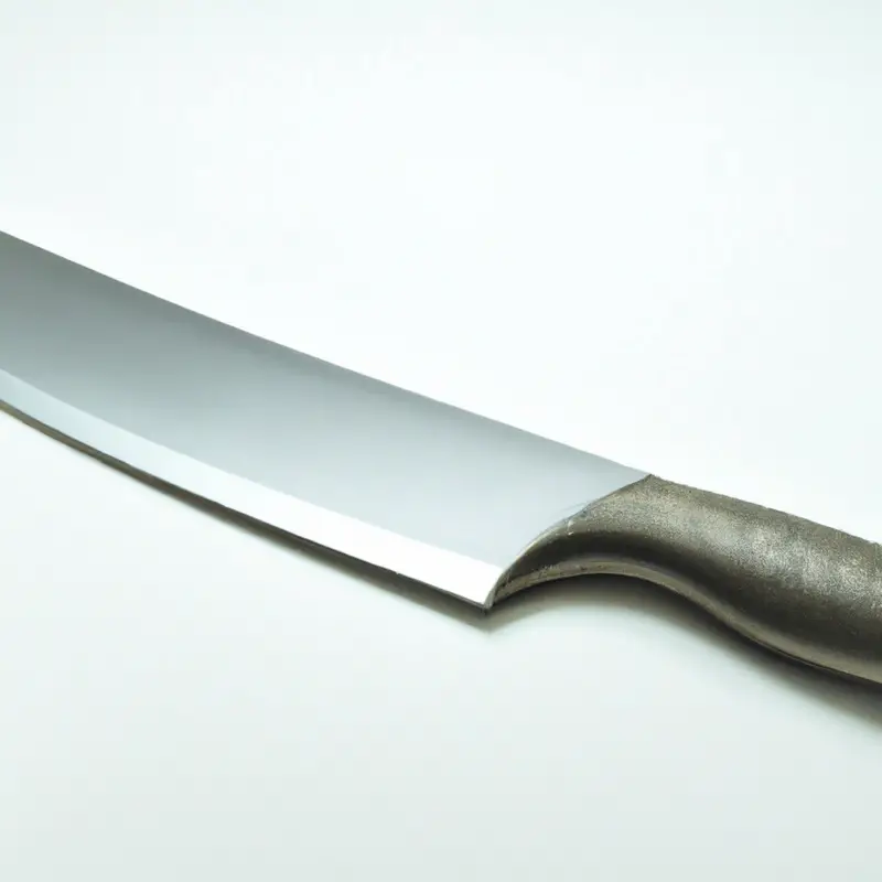 Santoku knife close-up.