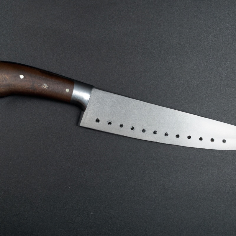 Sharp metal knife.