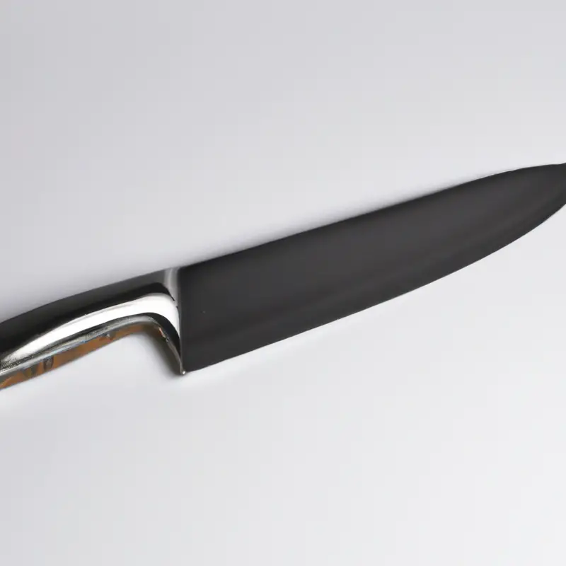 High-carbon steel knife slicing.
