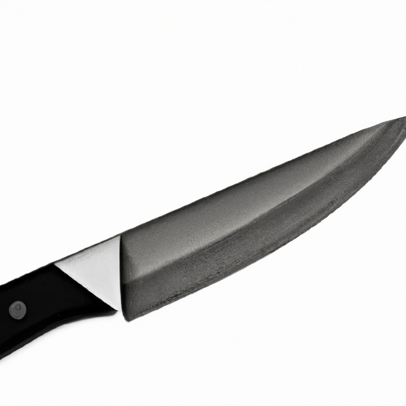 Serrated knife close-up.