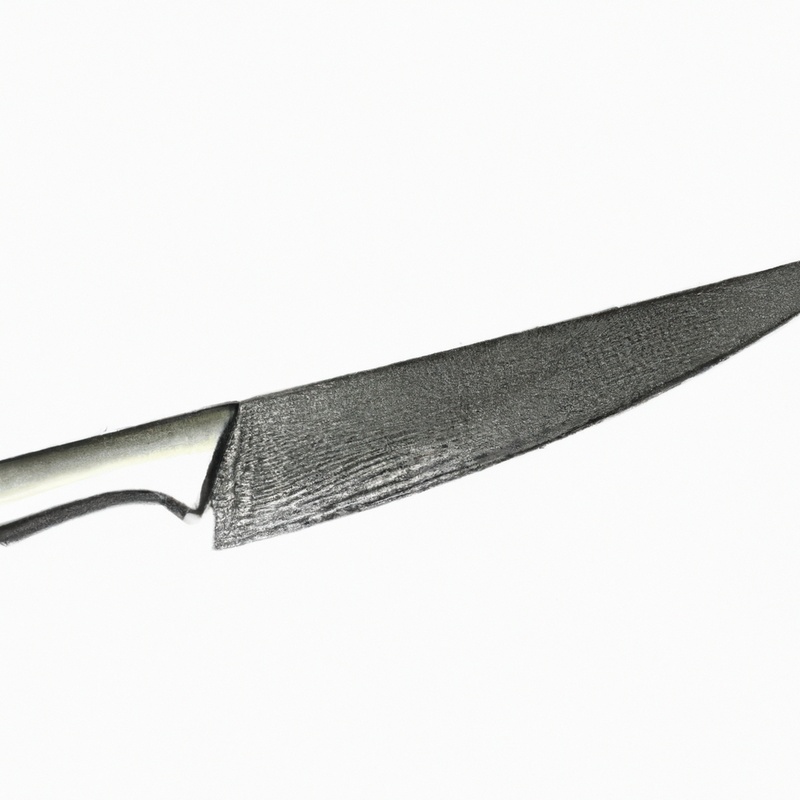 Serrated knife slicing artisanal bread.