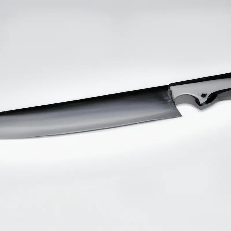 Serrated knife slicing butternut squash.