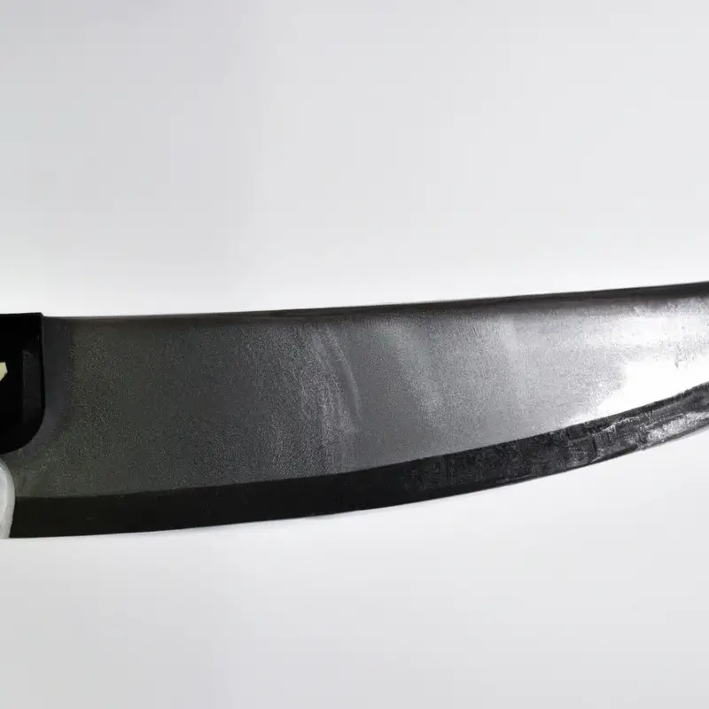 Serrated knife slicing cantaloupe.