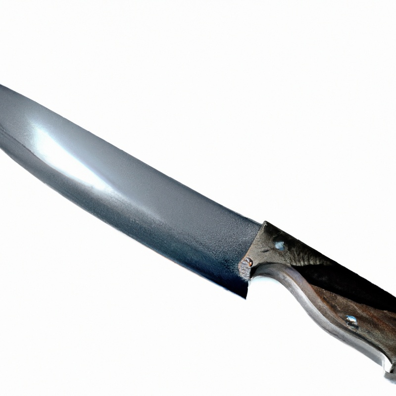 Serrated knife slicing rutabaga.