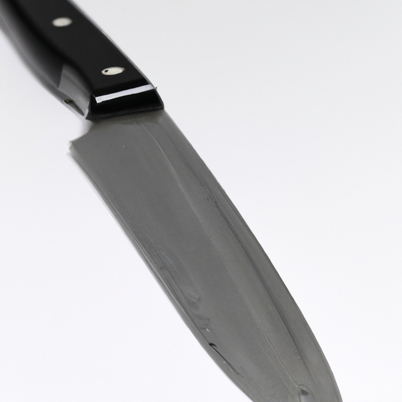 Serrated knife slicing rutabagas.