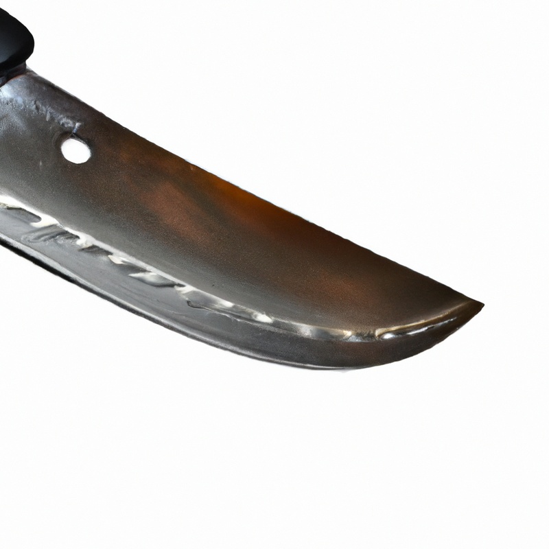 Serrated knife slicing steak.
