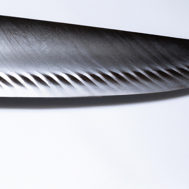 Serrated knife slicing tarts.