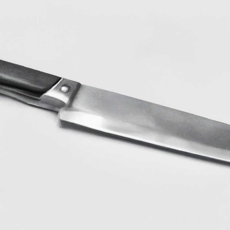 Serrated knife used for rope cutting.