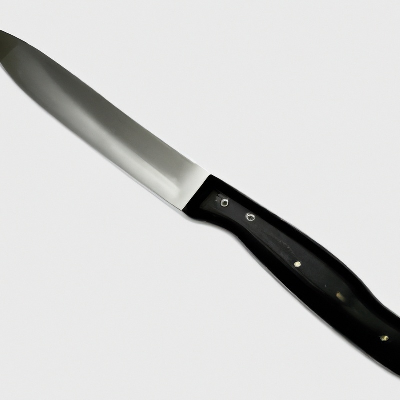 Sharp serrated knife slicing biscuit