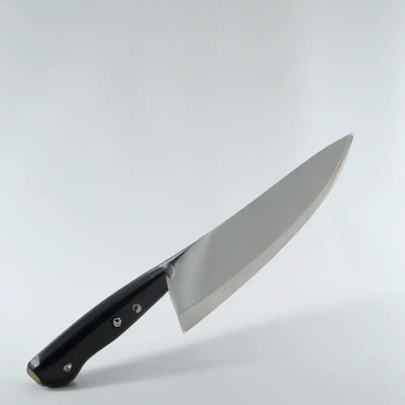 Shiny stainless steel knife with phosphorus-enhanced durability.