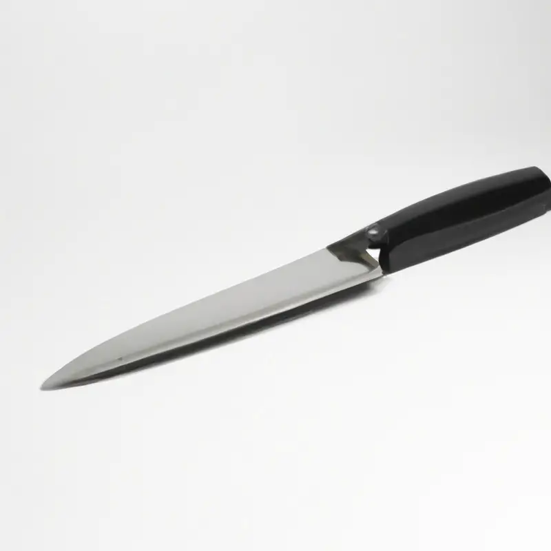 Stainless steel folding knife.