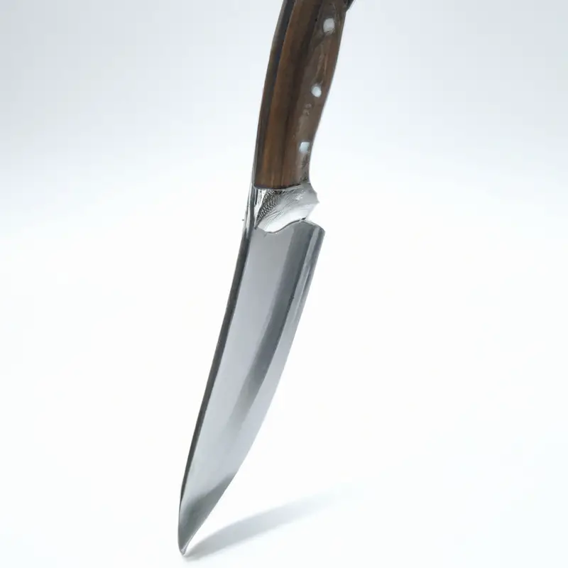 Stainless steel folding knife.