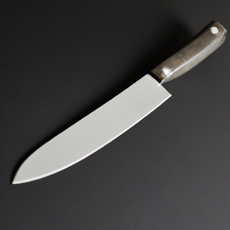 Stainless steel knife with nitrogen-infused blade.