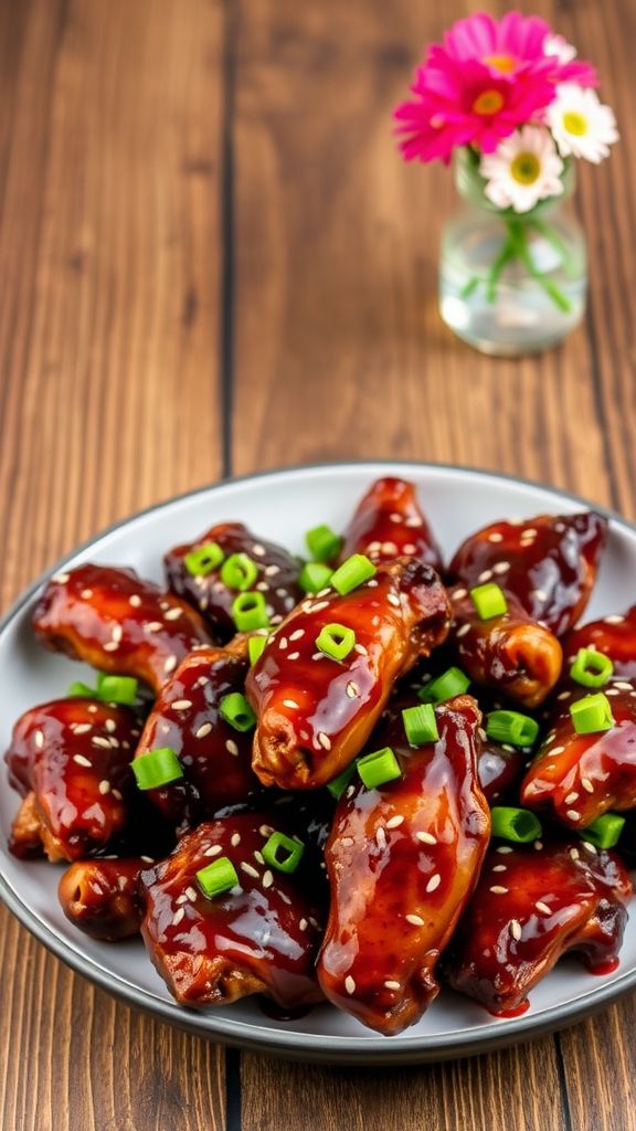 Asian Sesame Crockpot Chicken Wings  