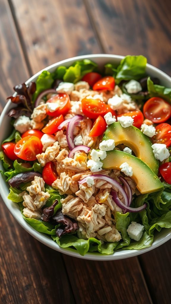 Avocado Chicken Salad with Mixed Greens  