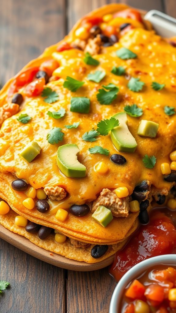 Avocado Chicken Tortilla Casserole  