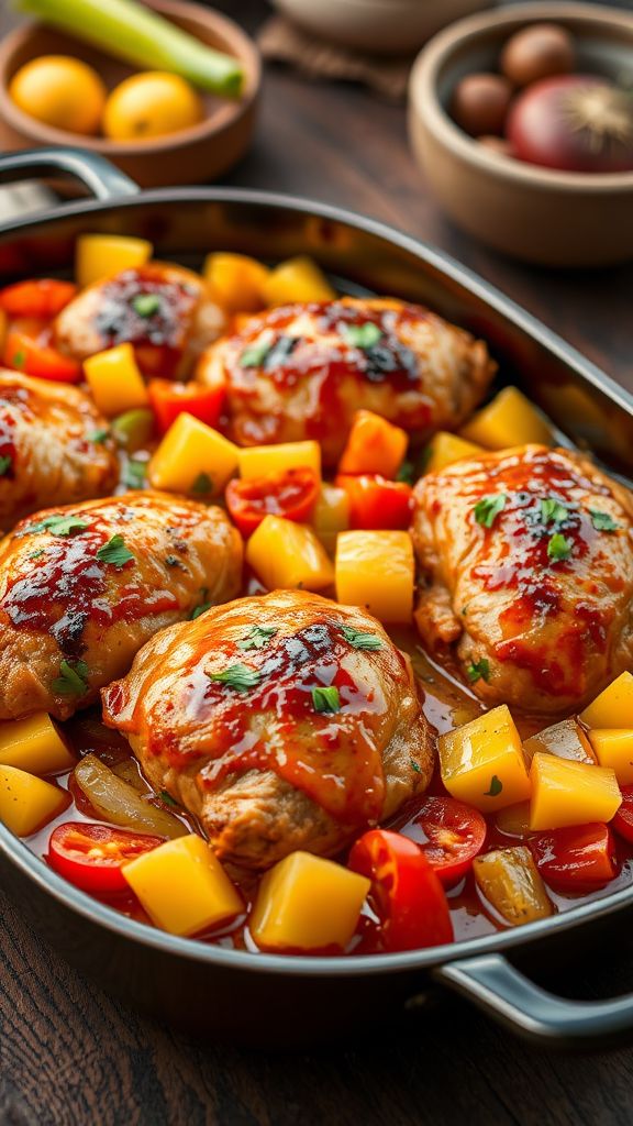 Baked Sweet and Sour Chicken Thighs