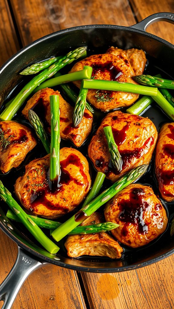 Balsamic Chicken and Asparagus Skillet