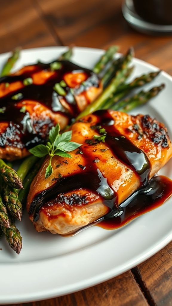 Balsamic Glazed Chicken with Asparagus  