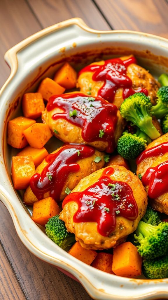 BBQ Chicken and Sweet Potato Bake