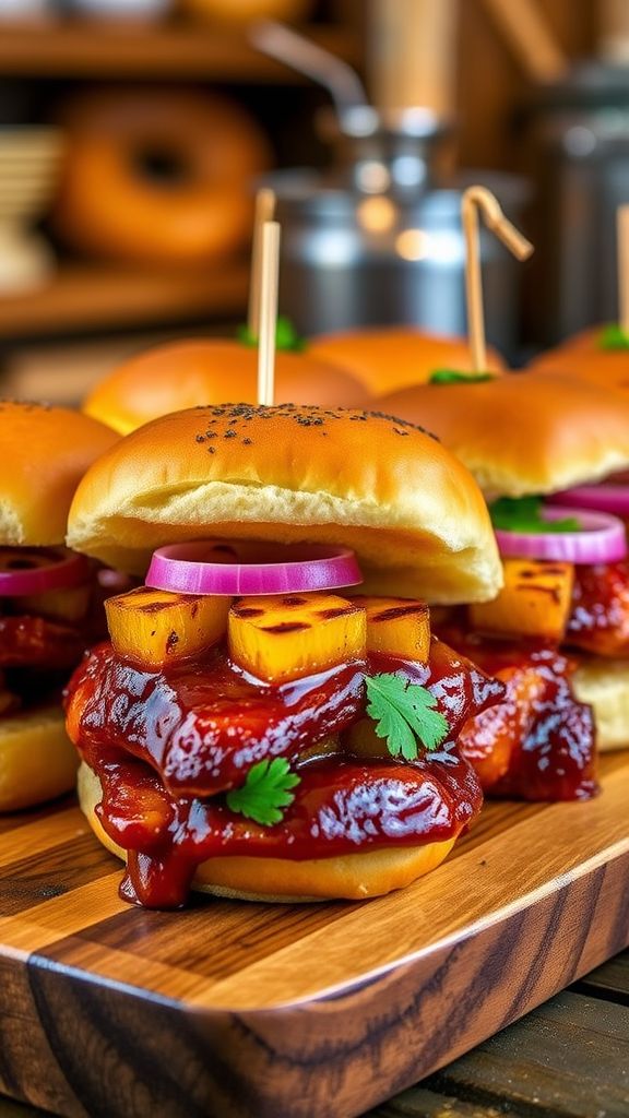 BBQ Pineapple Chicken Sliders