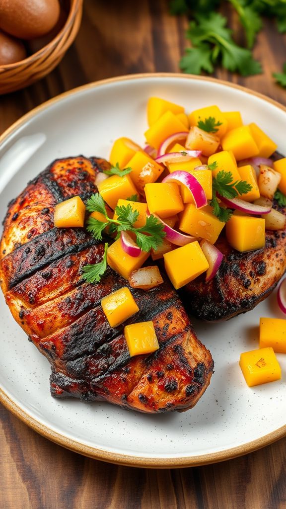 Blackened Chicken with Mango Salsa  