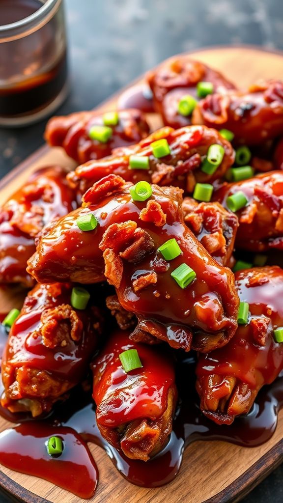 Bourbon Bacon BBQ Chicken Wings  