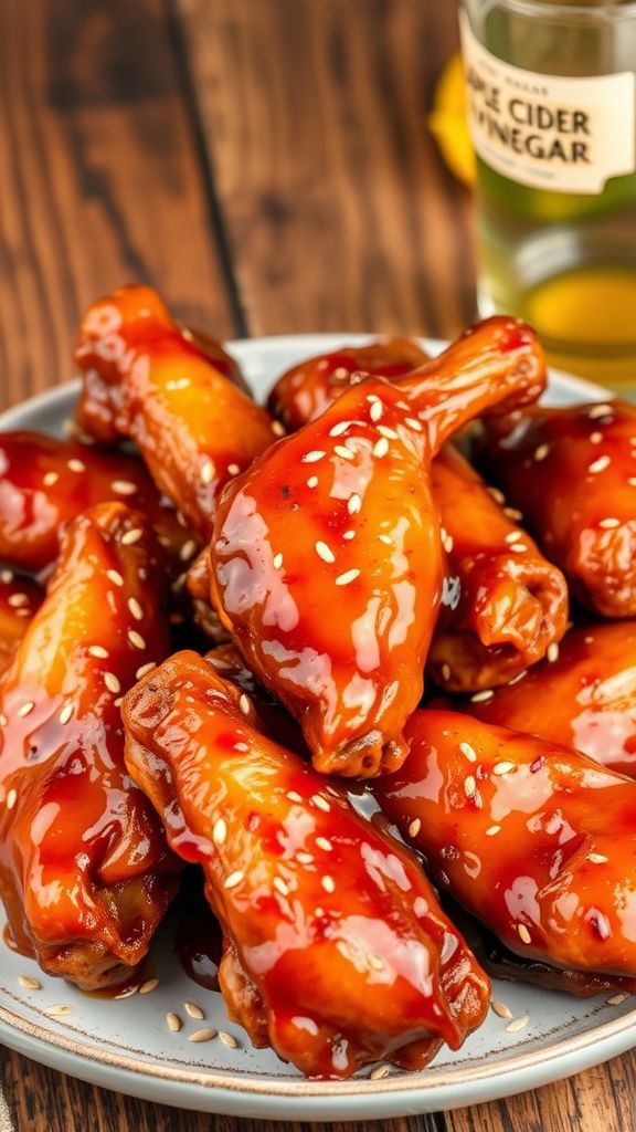 Bourbon Brown Sugar Crockpot Chicken Wings  