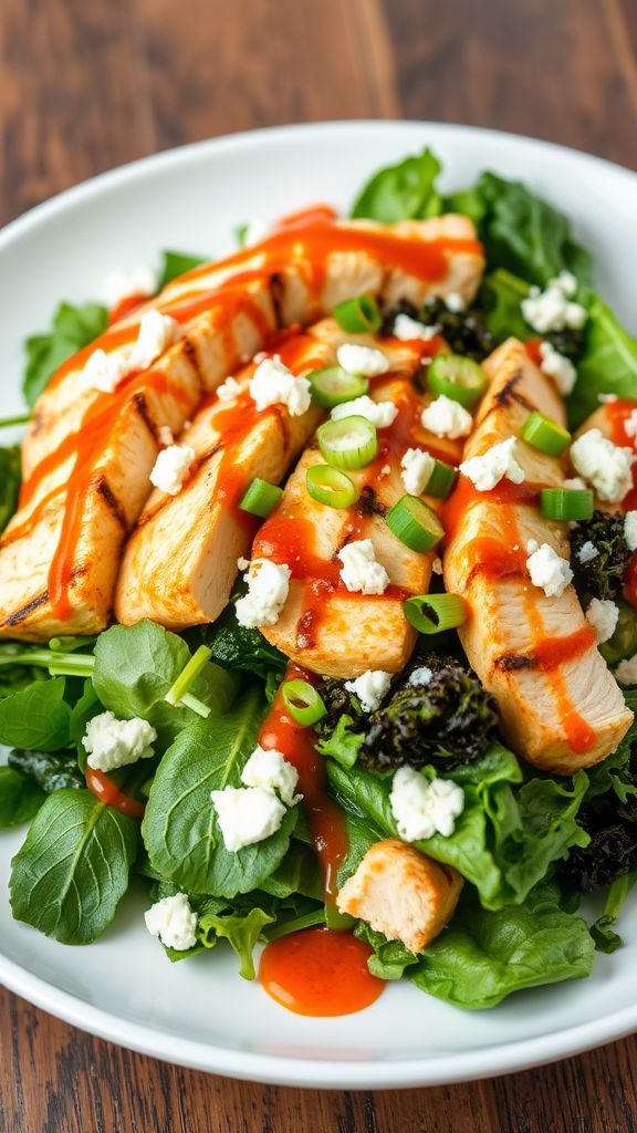 Buffalo Chicken and Blue Cheese Greens