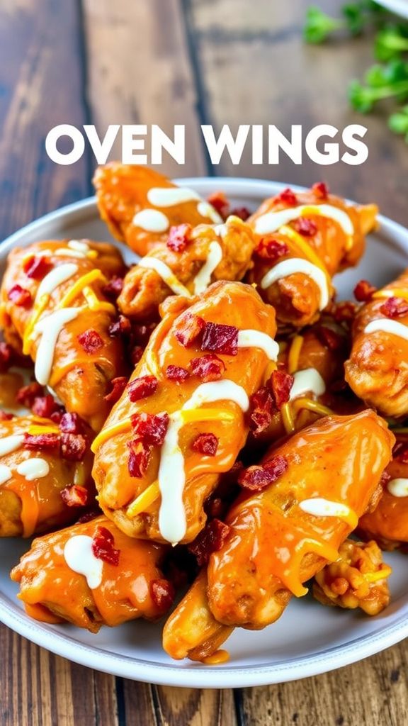 Cheesy Bacon Ranch Oven Wings