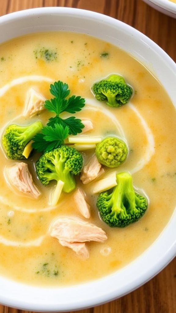 Cheesy Broccoli Chicken Keto Soup