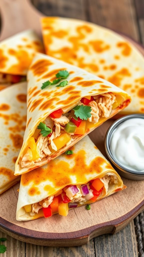 Cheesy Pollo Loco Quesadillas