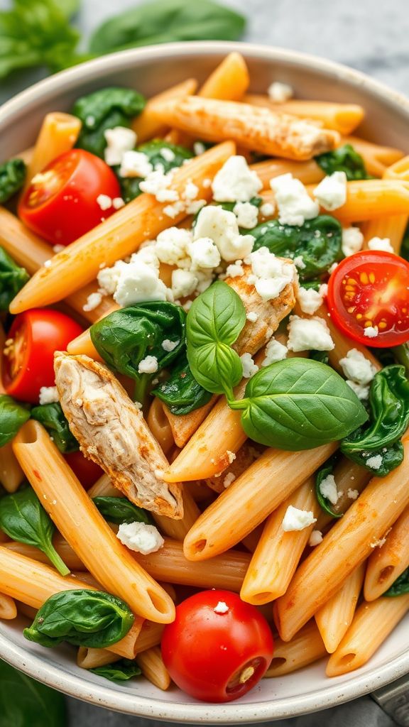 Chicken and Spinach Mediterranean Pasta