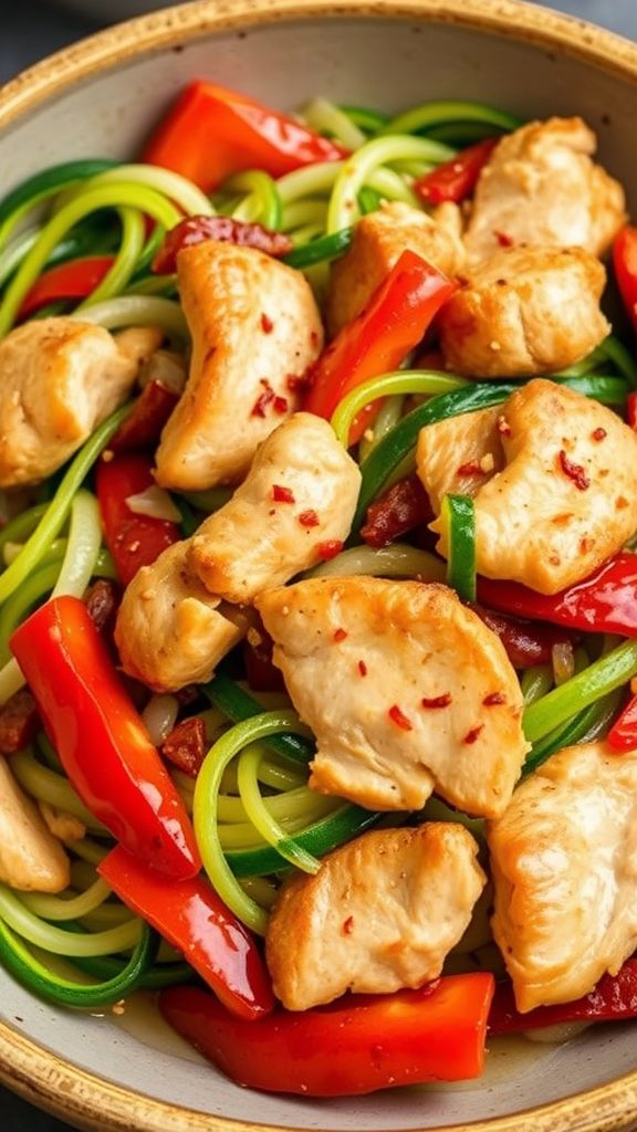 Chicken and Zucchini Noodle Stir-Fry