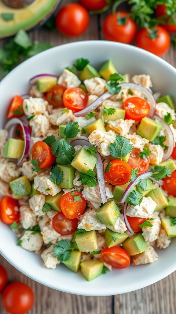 Chicken Avocado Salad with Lime Dressing  