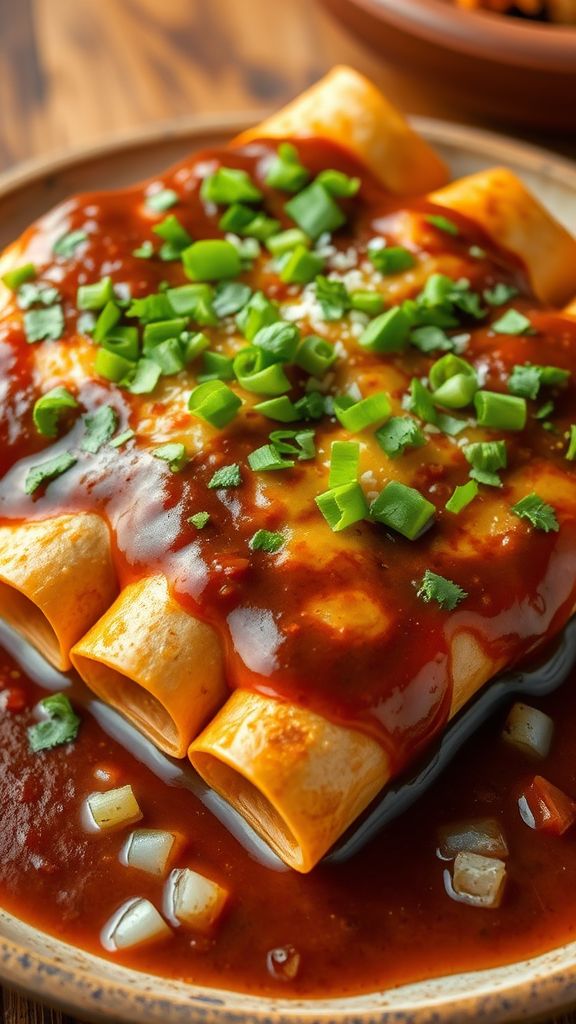 Chicken Enchiladas with Mole Sauce  