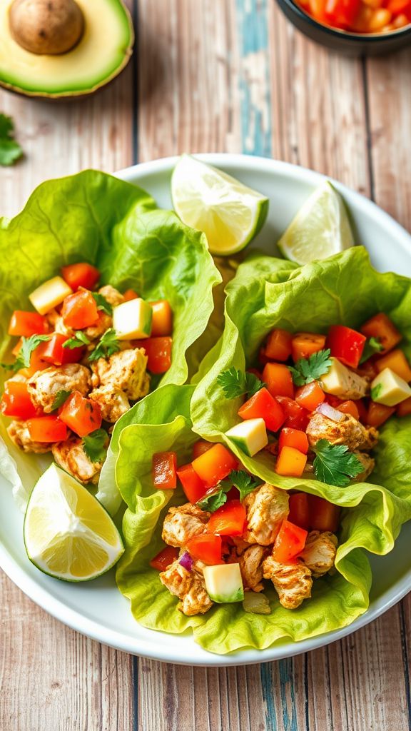 Chicken Fajita Lettuce Wraps  