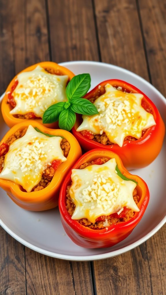 Chicken Parmesan Stuffed Bell Peppers  