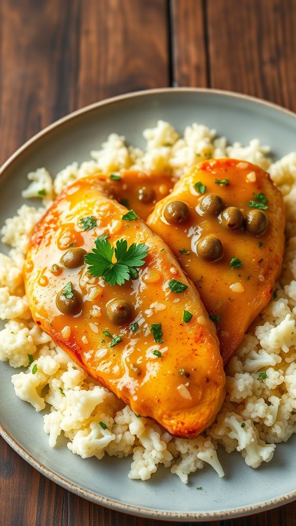 Chicken Piccata with Cauliflower Rice