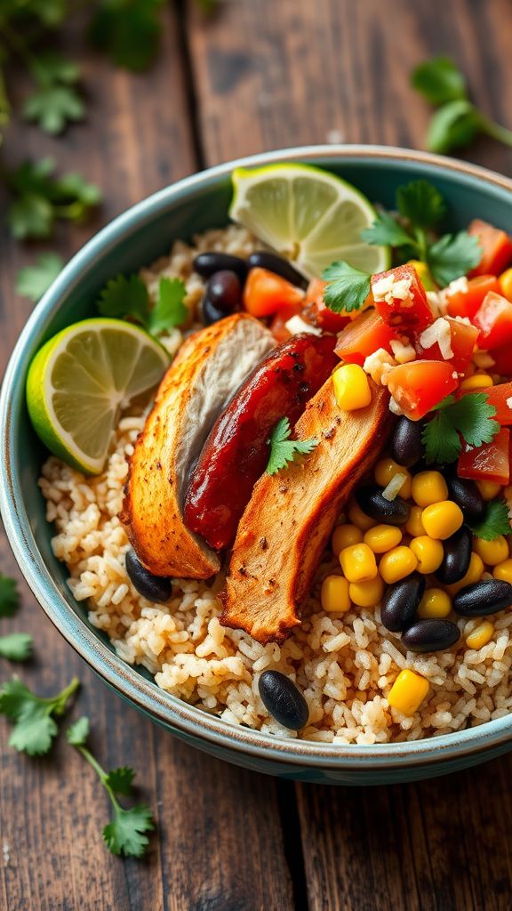 Chipotle Chicken and Black Bean Burrito Bowls