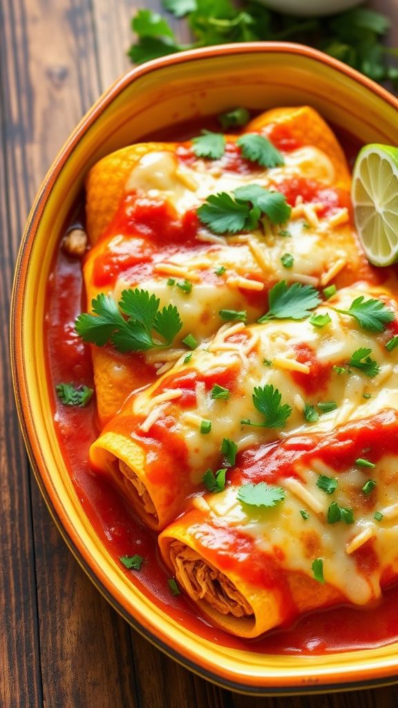 Cilantro Lime Chicken Enchiladas  