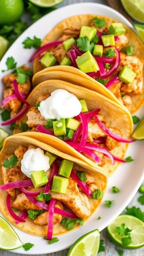 Cilantro Lime Chicken Thigh Tacos