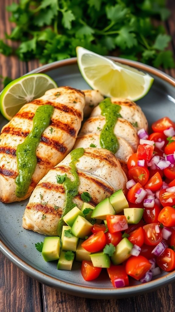 Cilantro Lime Chicken with Avocado Salsa