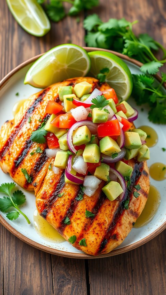 Cilantro Lime Chicken with Avocado Salsa