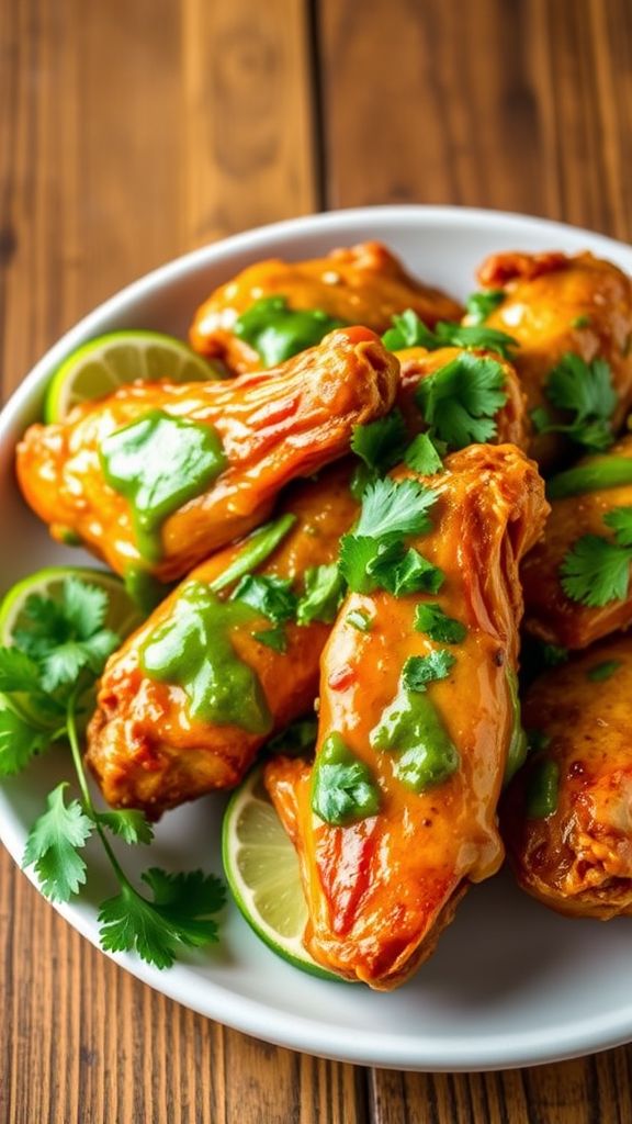 Cilantro Lime Crockpot Chicken Wings  