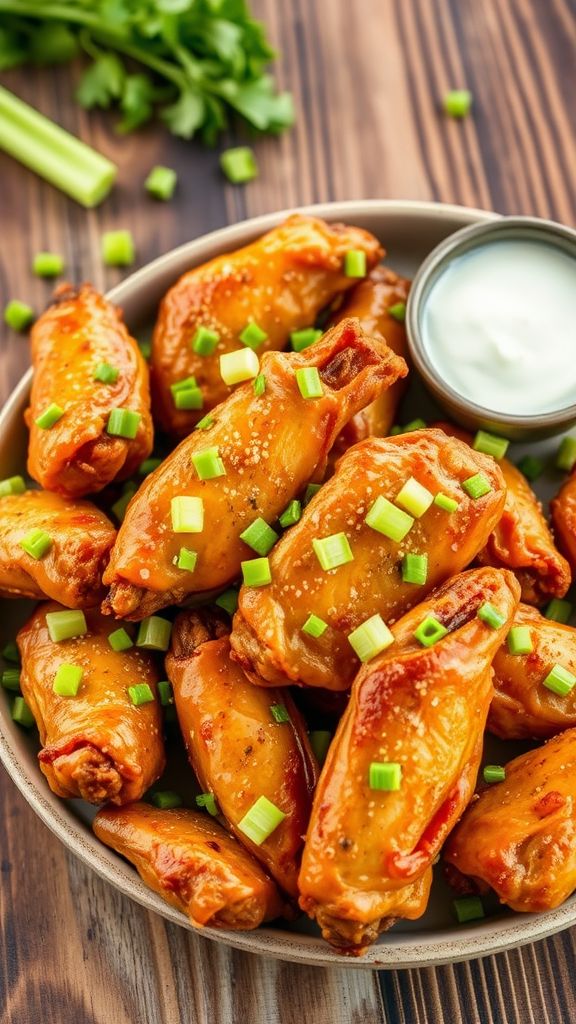 Classic Celery Ranch Air Fryer Chicken Wings