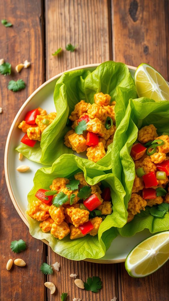 Coconut Curry Chicken Lettuce Wraps  