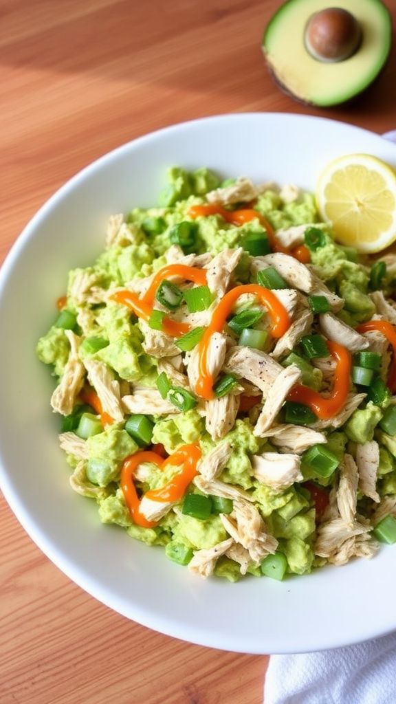 Creamy Avocado Buffalo Chicken Salad